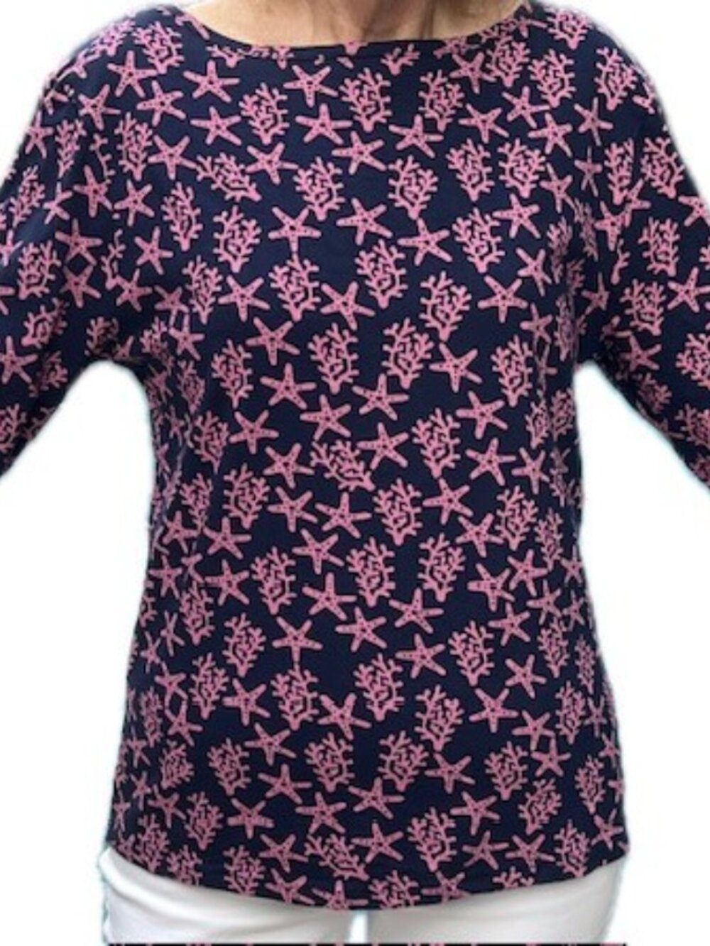 Womens Tunic Cotton Coastal Pink Blue Cotton Size Small NWOT (#2103)